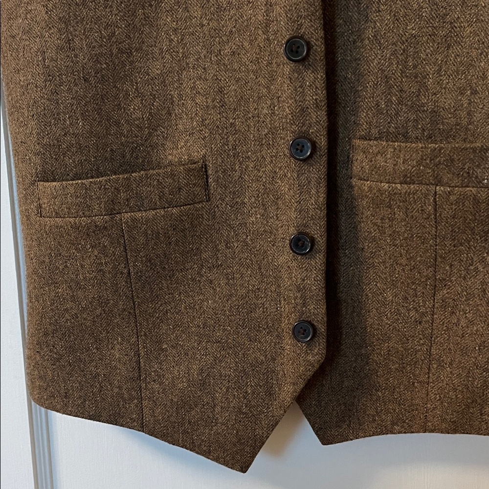 Rust Herringbone Tweed Vest and Pants - Picture 7 of 12